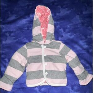 Burt's Bees Baby Organic Cotton Stripe Jacket Coat 0-3 Months